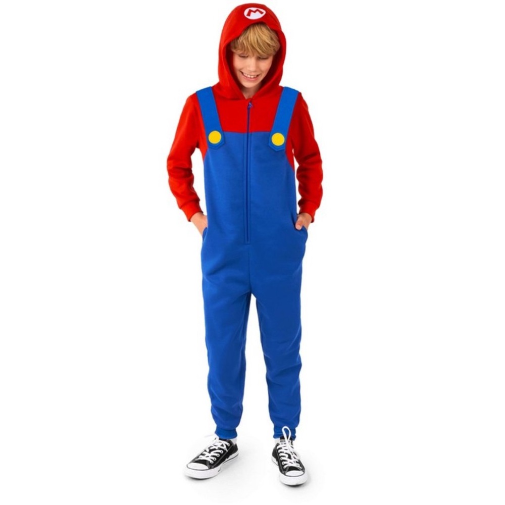 Super Mario Kids zip up  Onesie - Red and Blue Hoodie most kid popular